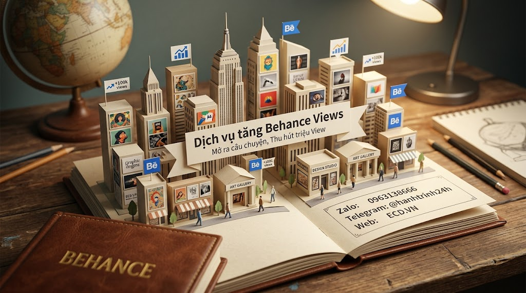 tăng behance views an toàn cho project