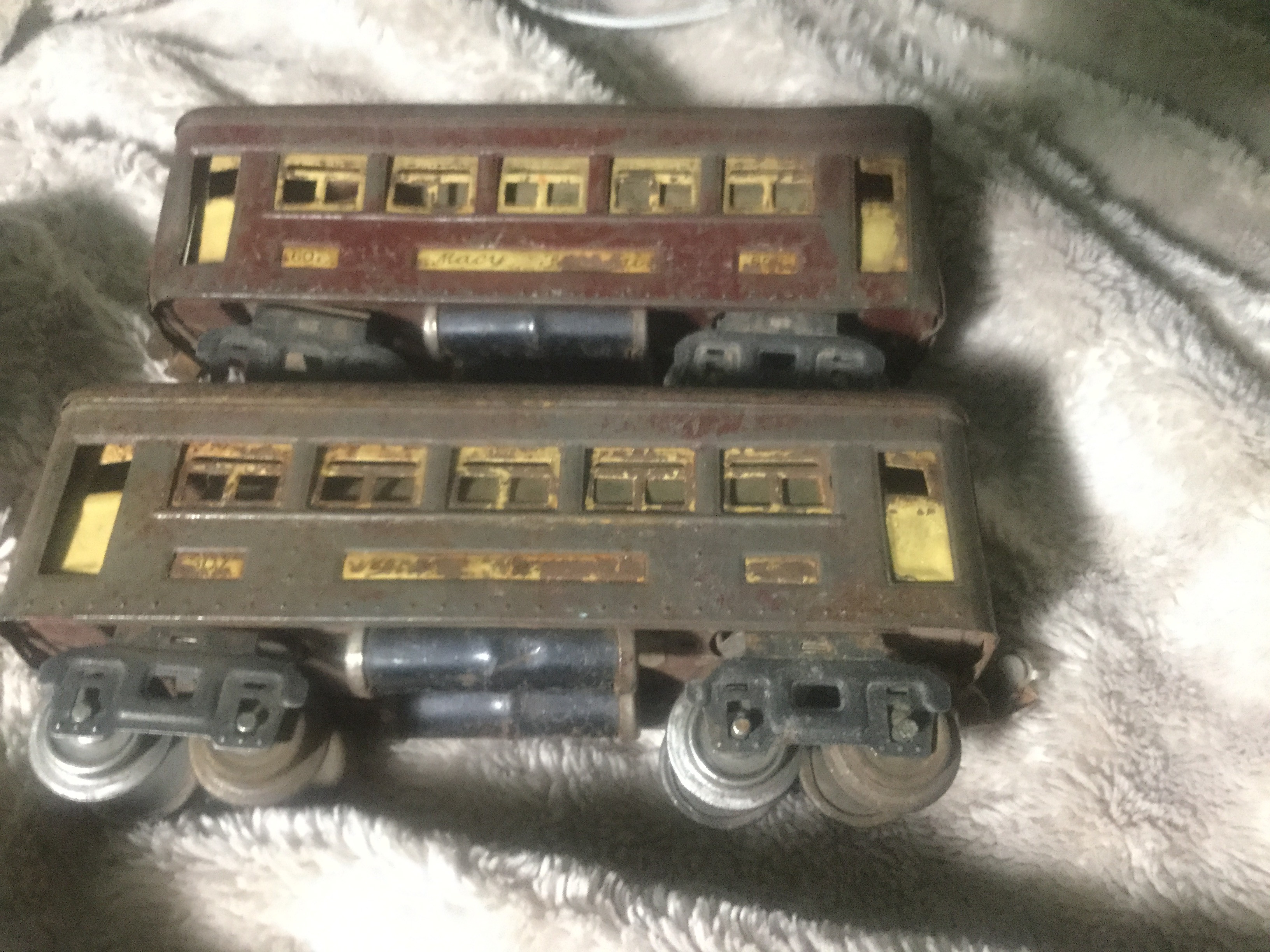 My Lionel prewar 607 Macy special passenger cars