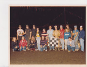Don Barker with Hank Natale and driver Sammy Rogers Jr. after a 