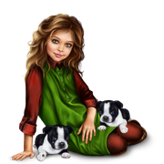 christmas_elf_girl_with_boston_terrier_puppy 5