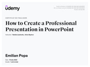 Certificat How to Create a Professional Presentation in PowerPoint