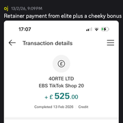 OJ - £525 retainer payment