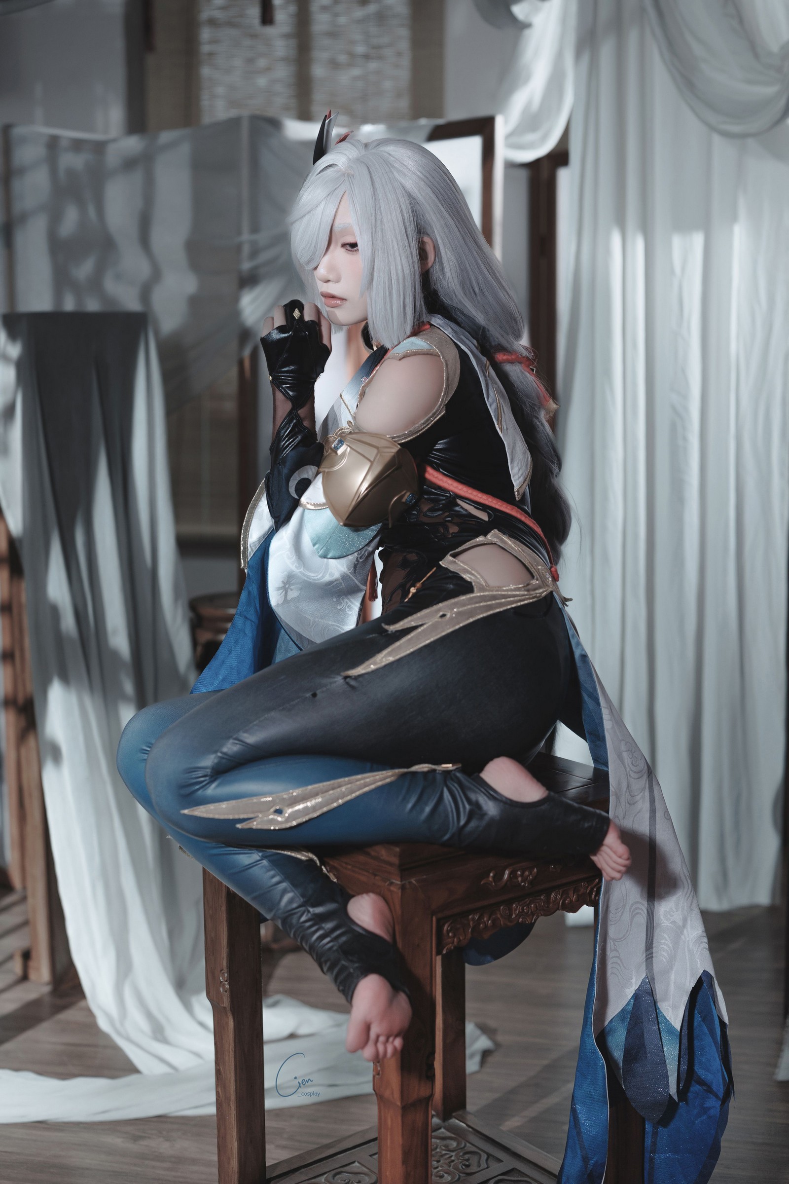 Cien恩恩 原神 申鹤 Cosplay 写真合集｜角色还原高清大图（31P｜89MB）插图6