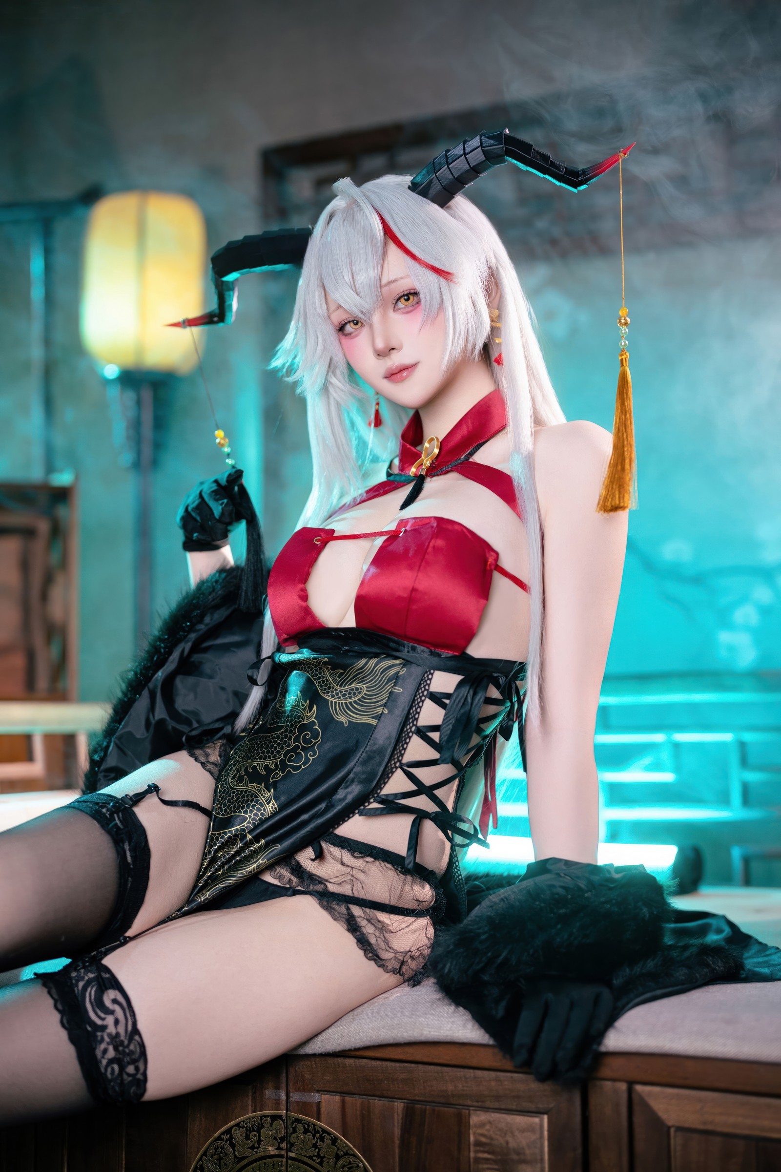 屿鱼 Yuyu 碧蓝航线 埃吉尔 旗袍 Cosplay 写真图集（50P｜990MB）插图6