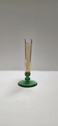 Vintage Steuben Art Glass Fan Vase 6287 Amber and Pomona Green front profile