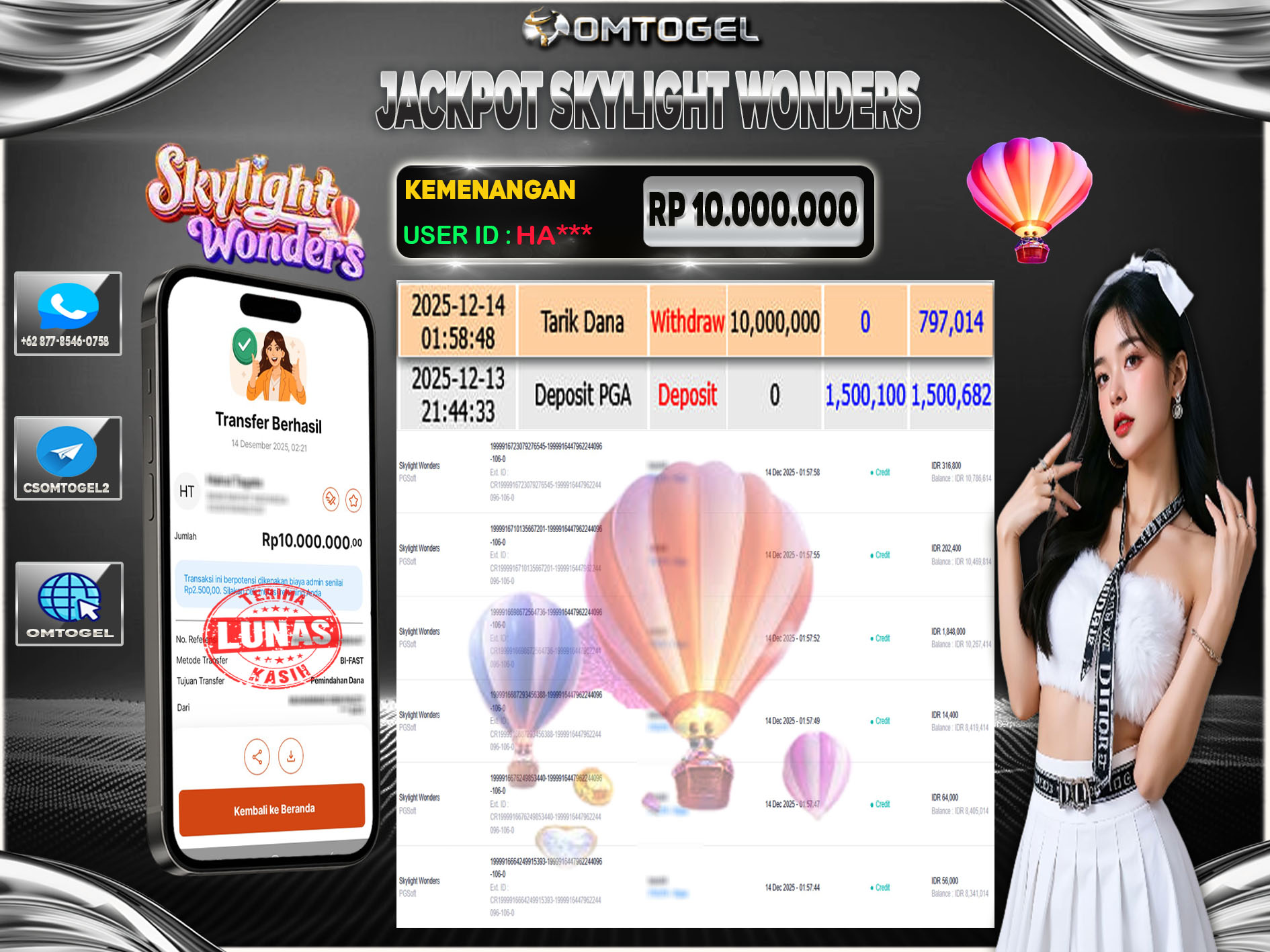 OMTOGEL JACKPOT PGSOFT SKYLIGHT WONDERS  ,10 JUTA DI BAYAR LUNAS ,-