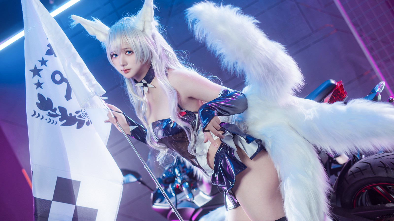 喜欢爱理吗写真套图：艾西Aiwest 碧蓝航线巴尔的摩&信浓赛车女郎COS（47P-199.7M）插图3