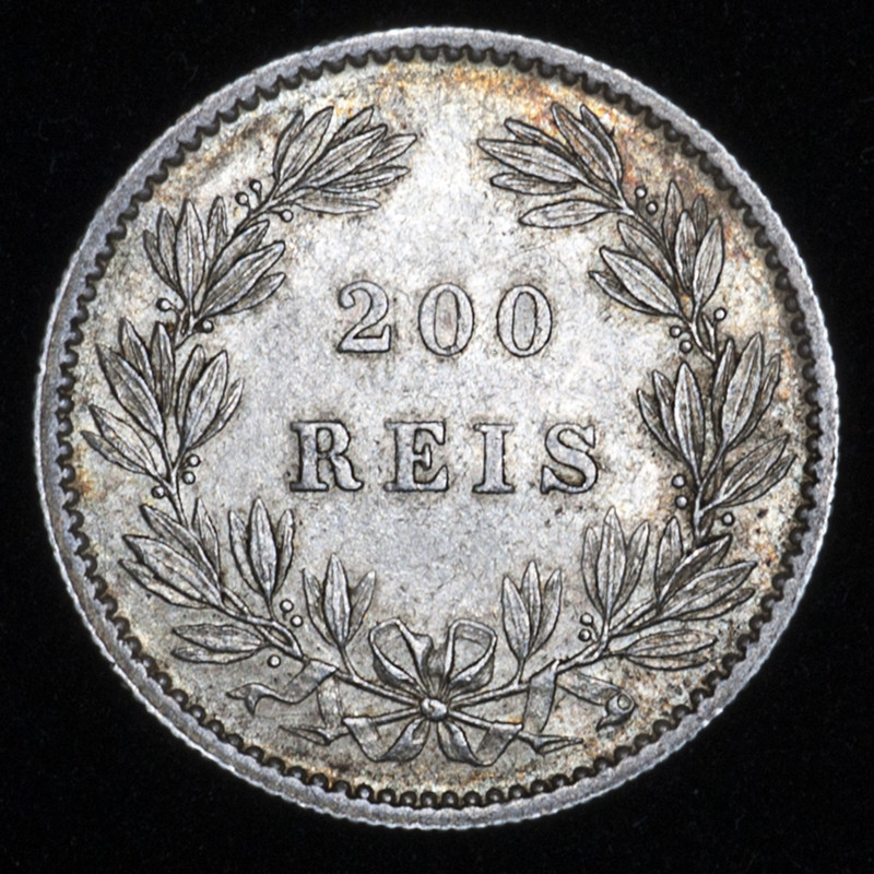 200 reis Portugal. Luis I 1887. PAS6576