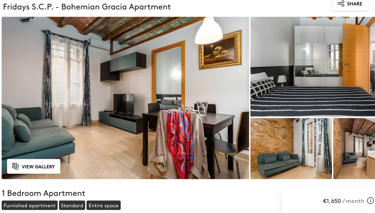 apartment for digital nomad in Barcelona