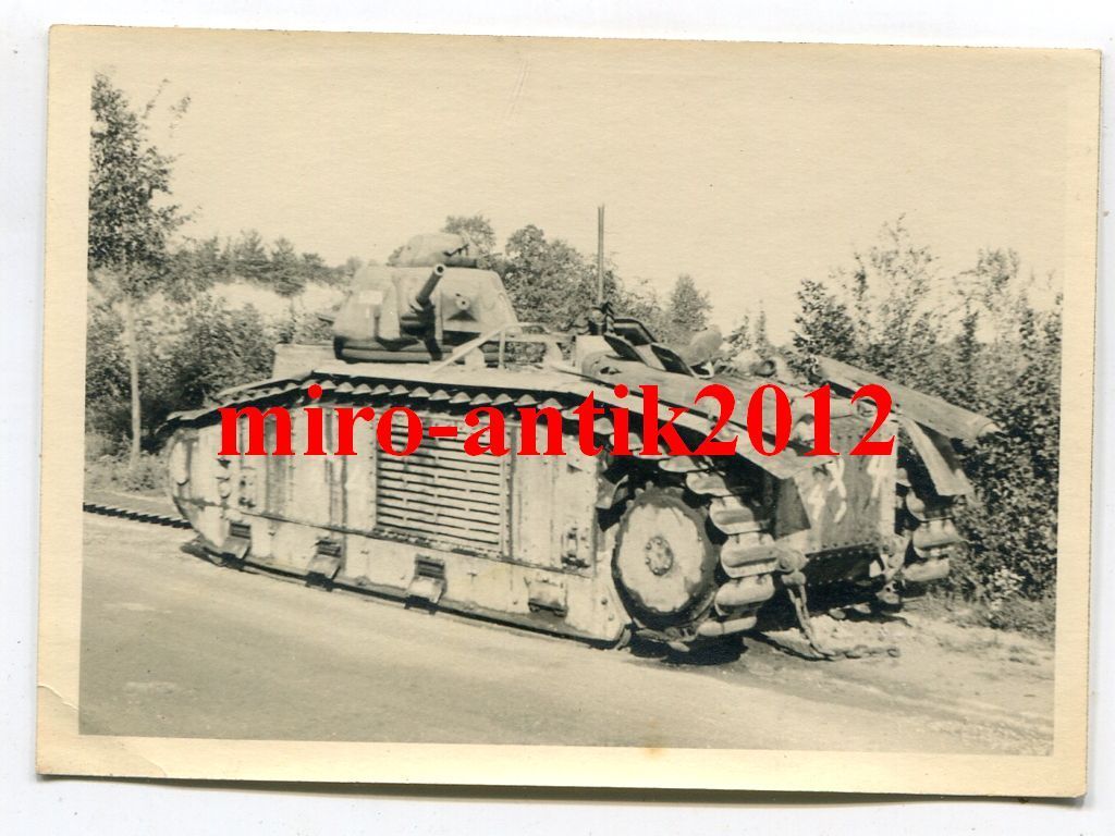 Foto, Wehrmacht, zerstörter Panzer, Char B1, HAR