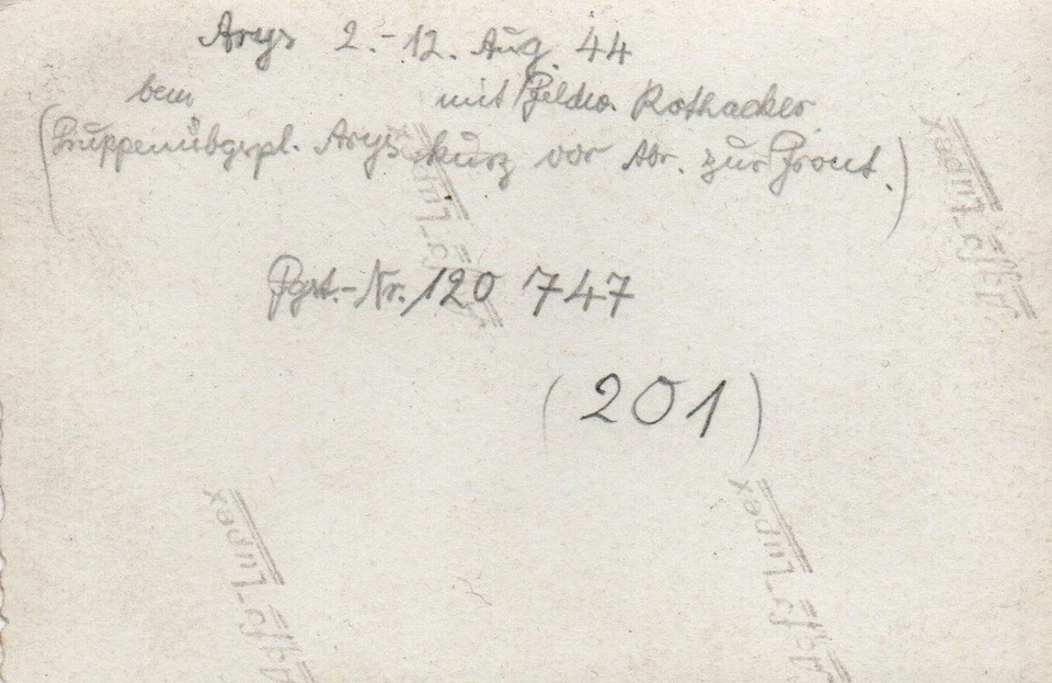 Orig Foto WW2 Panzer Nr 120 747 Truppenübungspl Arys August 1944 dann Front (1)