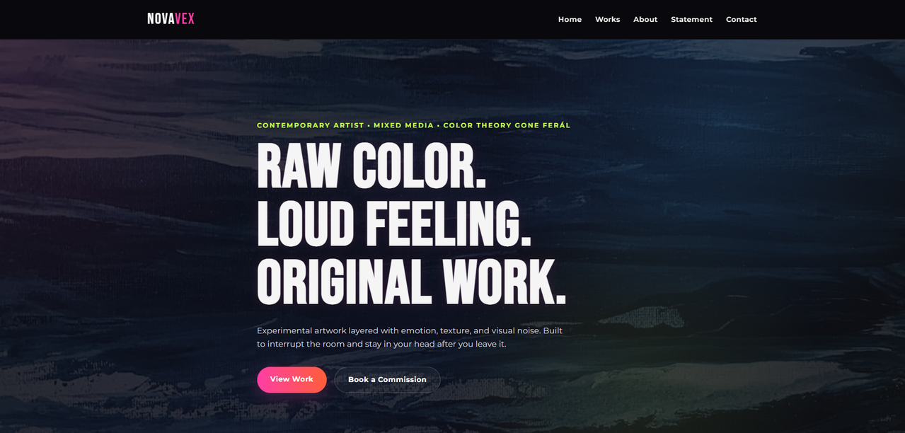 Novavex website preview