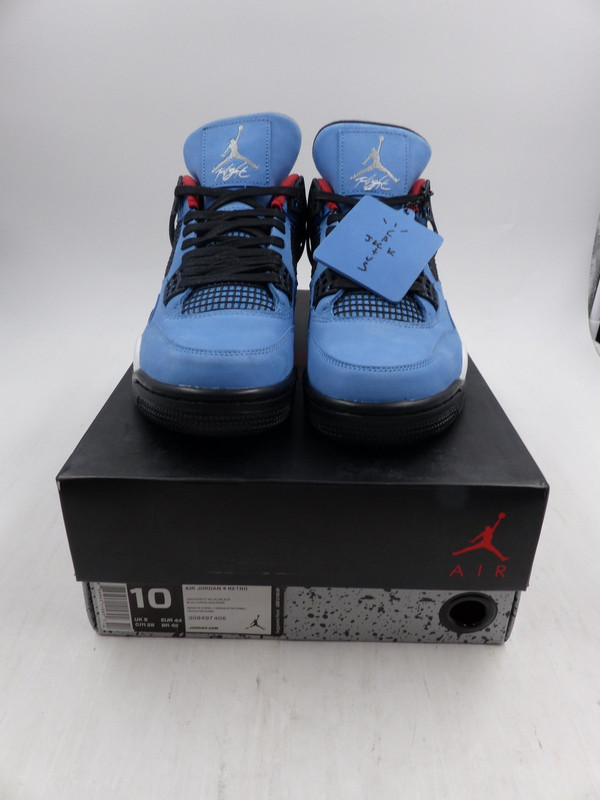 NIKE AIR JORDAN 4 RETRO TRAVIS SCOTT CACTUS JACK 308497 406 UNIVERSITY BLUE/BLACK 10