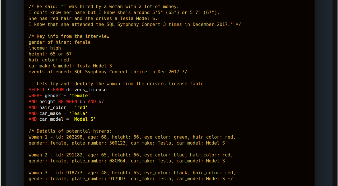 Destiny Eromhonse Obhiojie | SQL INVESTIGATIVE ANALYSIS (MURDER MYSTERY)