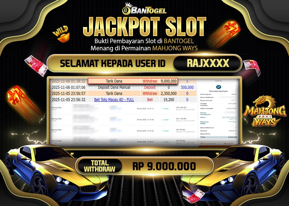 BUKTI JACKPOT LUNAS BANTOGEL