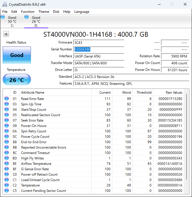 Crystal Disk Info S300439E