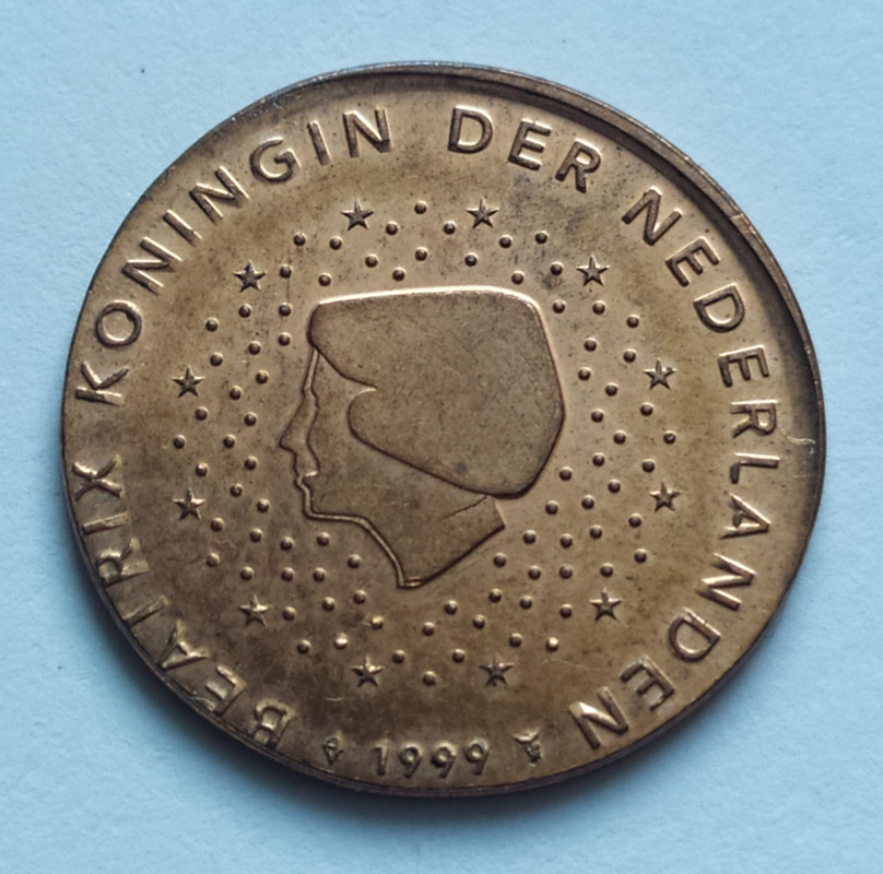 Paises Bajos 5 Céntimos 1999 En cospel de 2 Cent anv