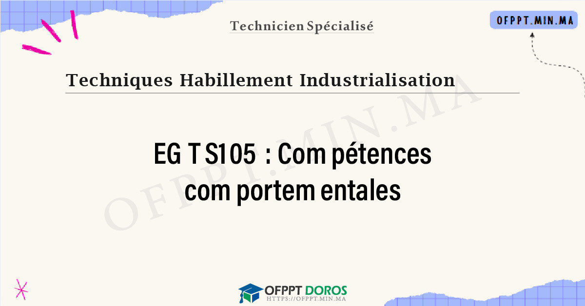 Sommaire détaillé du cours Compétences comportementales EGTS105 OFPPT - Structure du module