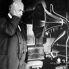 Fonógrafo de Thomas Edison com cilindro
