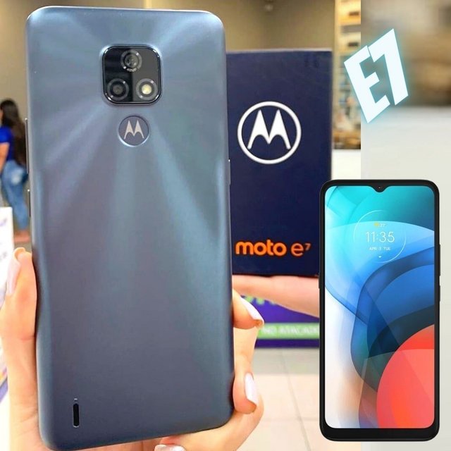 Smartphone Motorola Moto E7 32GB 4G Wi-Fi Tela 6.5” Dual Chip 2GB RAM Câmera Dupla + Selfie 5MP