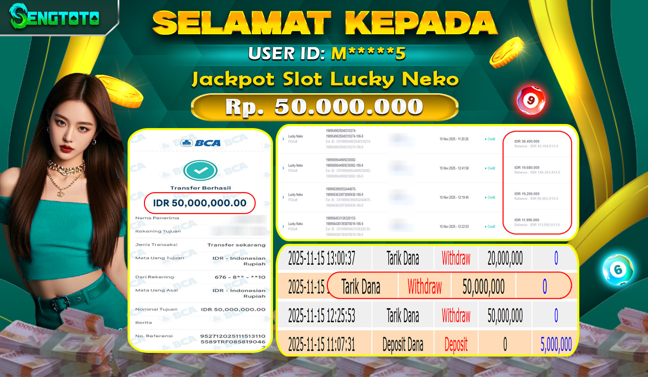 BUKTI PEMBAYARAN SLOT LUCKY NEKO