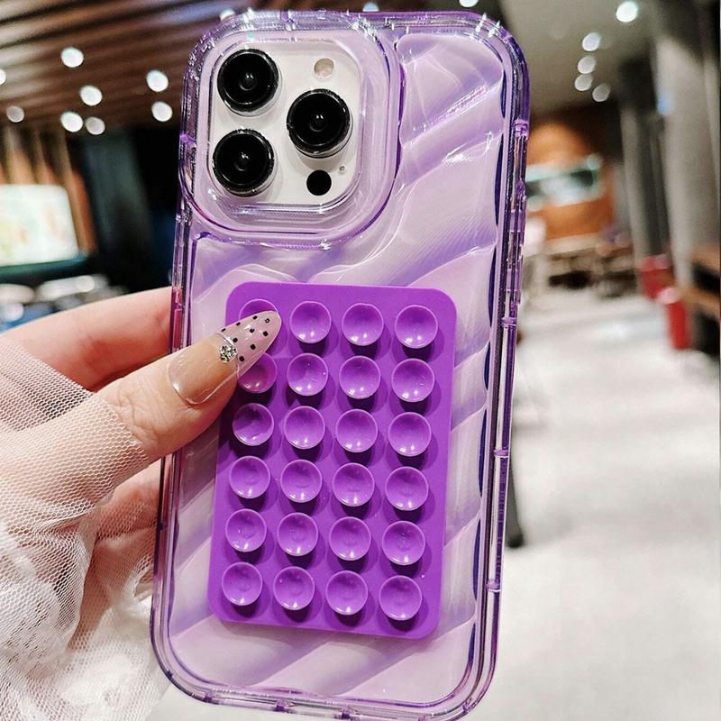Foto de Funda transparente violeta. Incluye ventosas.