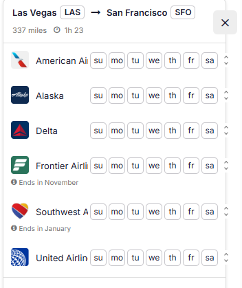 * LAS/Las Vegas>SFO/San Francisco * Non-Stop - Vuelos internos USA - Foro USA y Canadá