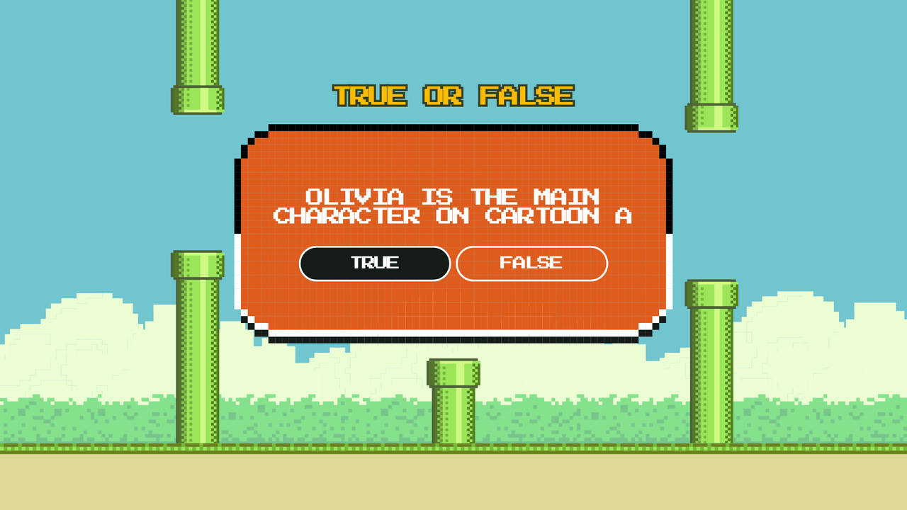 Blue Green Retro Pixel Playful Trivia Game Animated Quiz Presentation