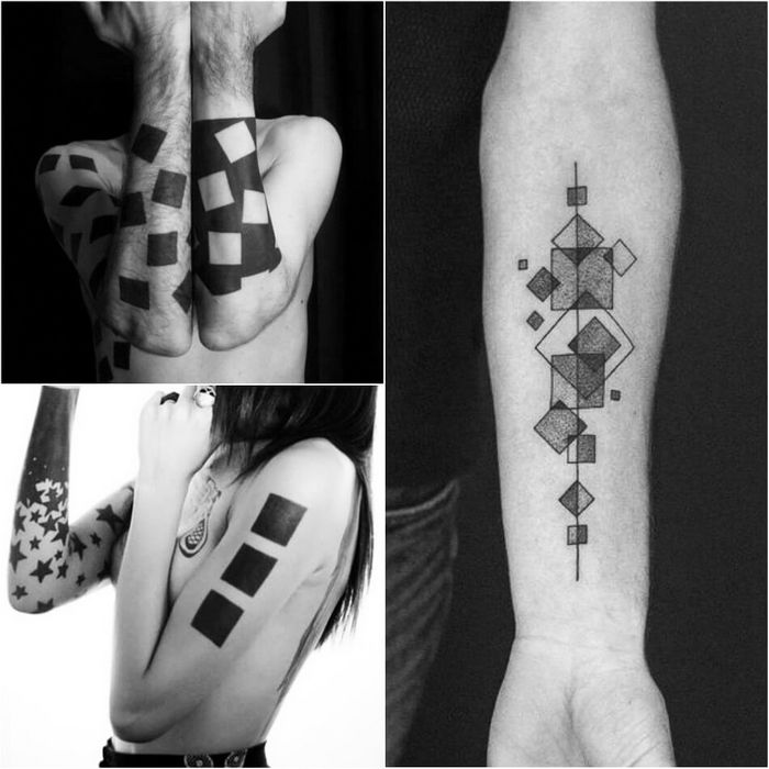 Геометрические татуировки. Эскизы для девушек и мужчин, фото и значение