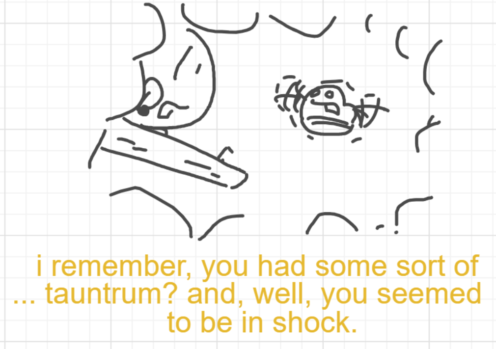 A panel from A Murder On The, episode six of the Board Boards object show by Furretwalk/WalkingFurret.
