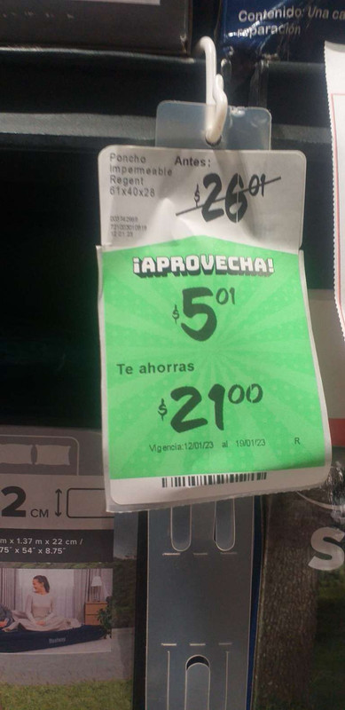 Impermeable de emergencia en oferta - Chedraui
