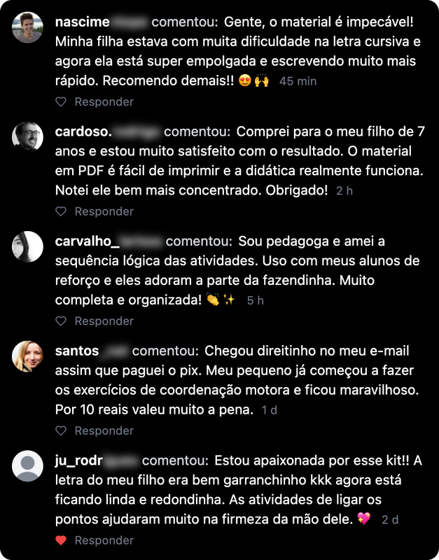 Depoimentos Instagram