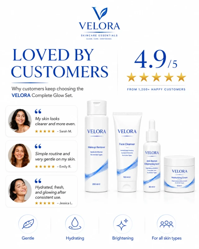 تقييمات وتجارب عملاء VELORA Complete Glow Set