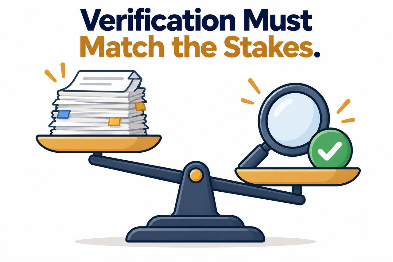 Scale showing verification effort must match legal extraction stakes