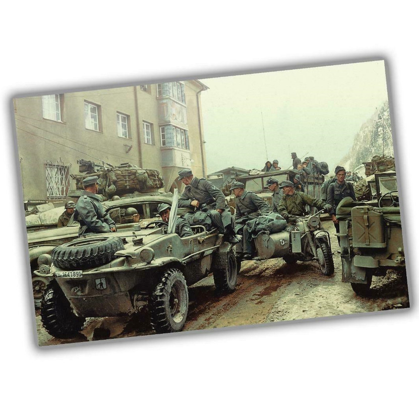 Surrendered German troops and vehicles (2)