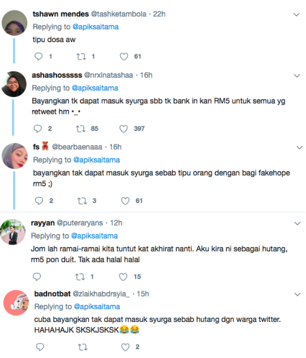 'Malaysia Menang Aku Bank In RM5 Sorang'. Cabar Warganet 