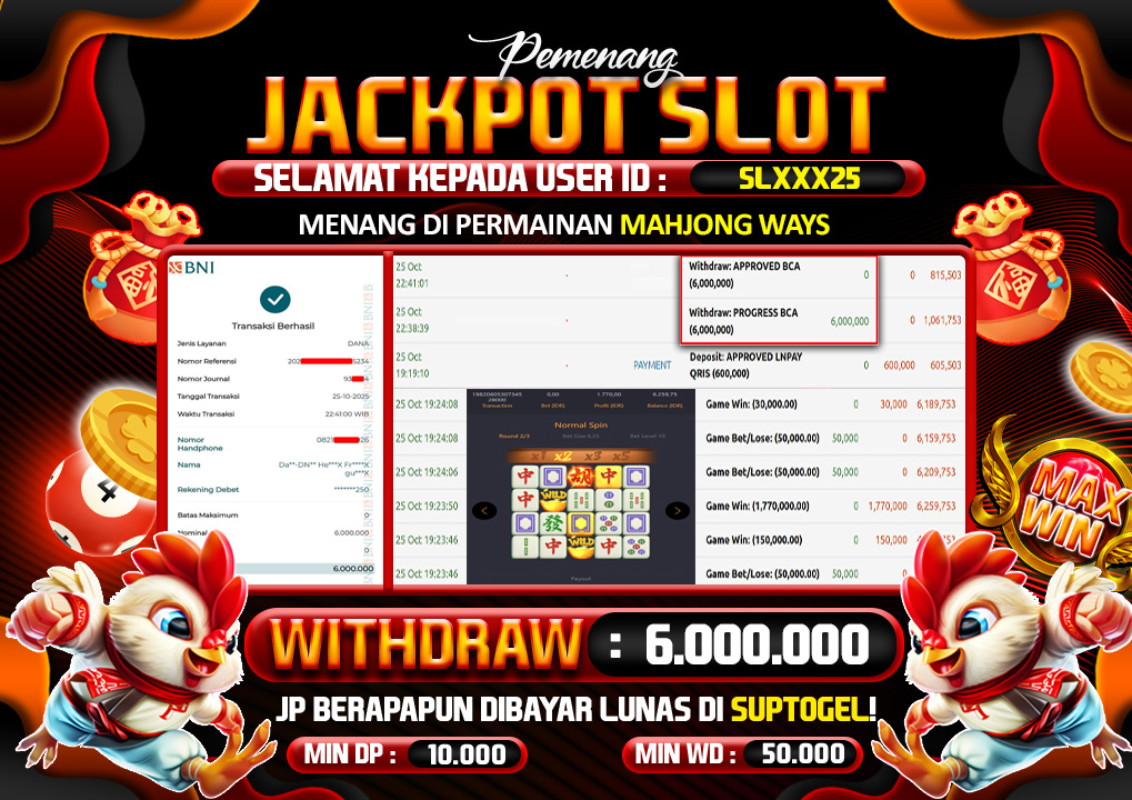 BUKTI KEMENANGAN 24 OCTOBER 2025 MENANG SLOT MAHJONG WAYS 5.4JT