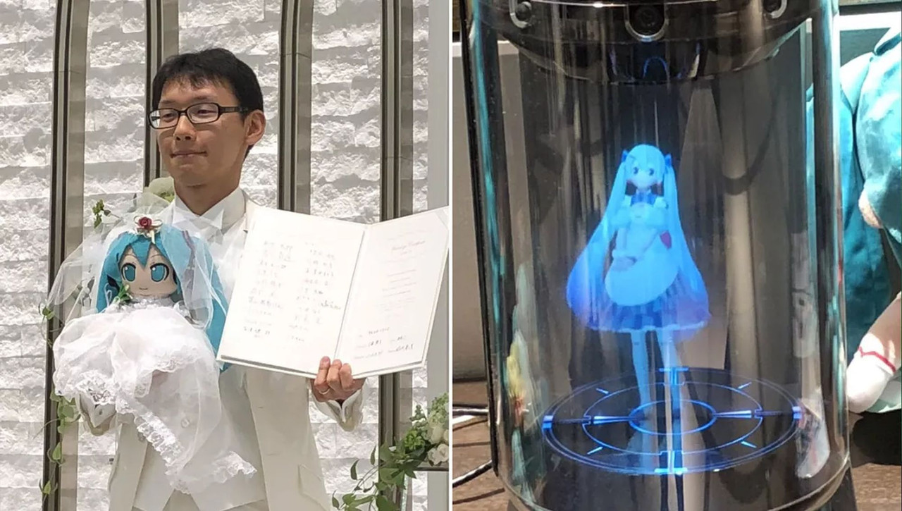 Japonés que se casó con holograma quedó viudo, expiró el software de su esposa