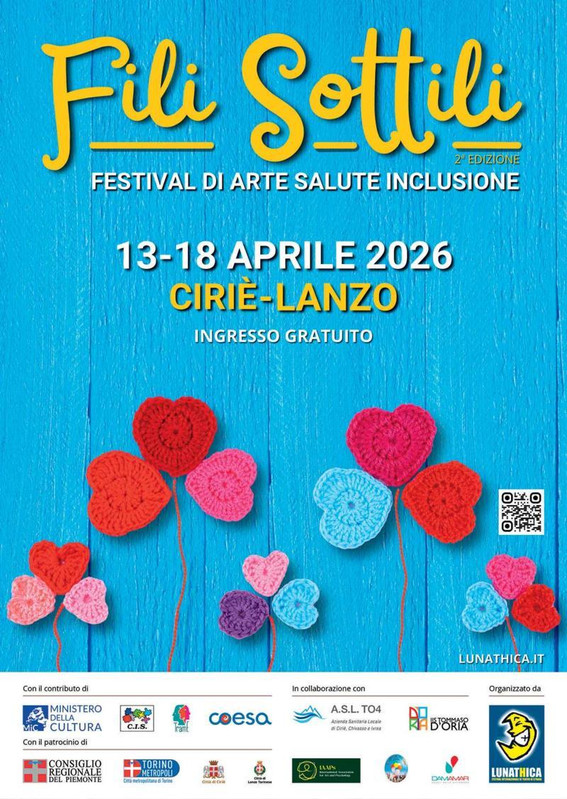 Lunathica presenta Fili sottili, dal 13 al 18 aprile 2026 a Ciriè e Lanzo Torinese (To)