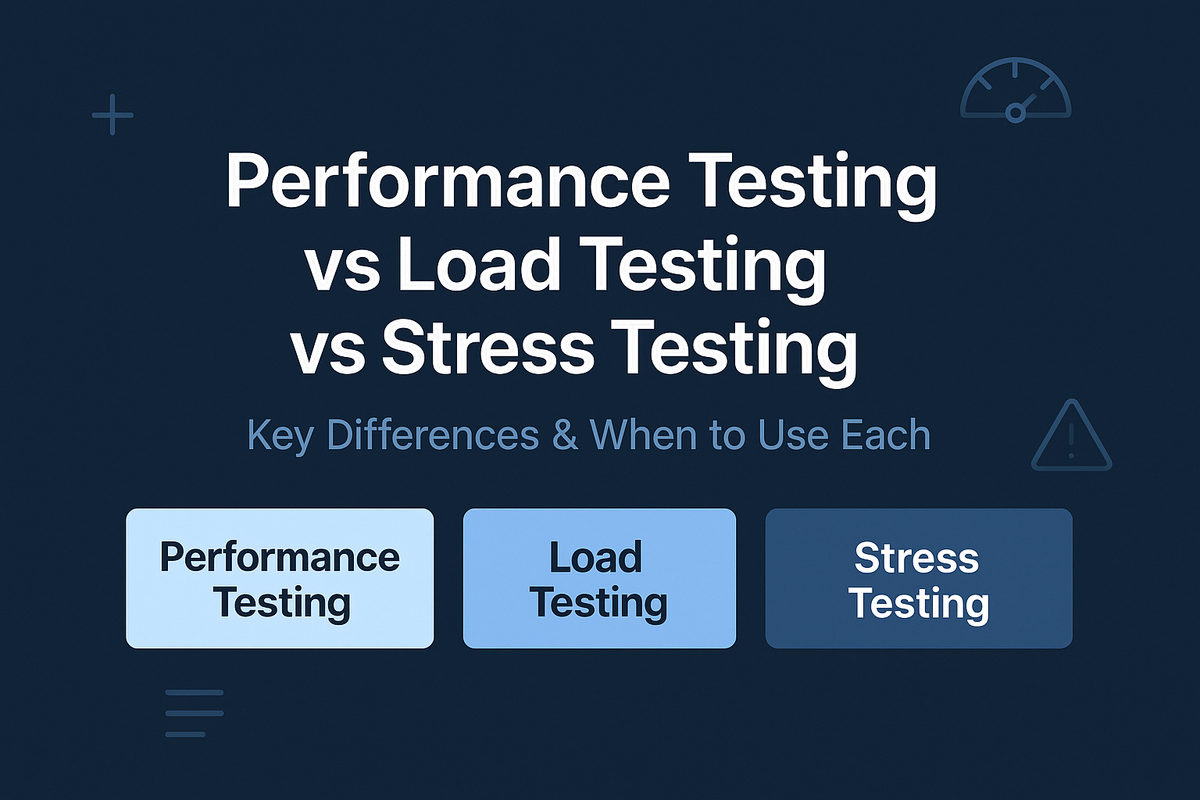Performance Testing vs Load Testing vs Stress Testing: Key Differences & When to Use Each