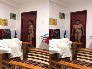Hot wife after nude bath in hotel room