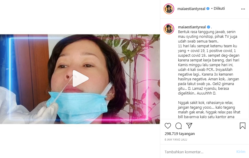 Maia Estianty menjalani tes swab