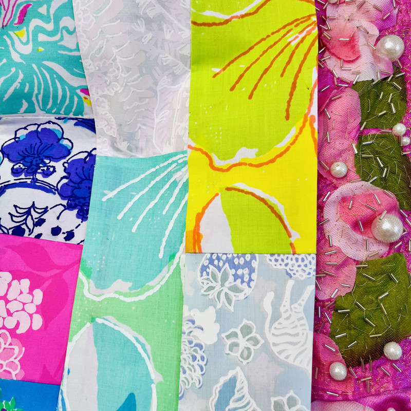 Quilt detail — pearl facade