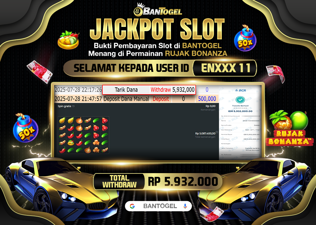 BUKTI JACKPOT LUNAS BANTOGEL