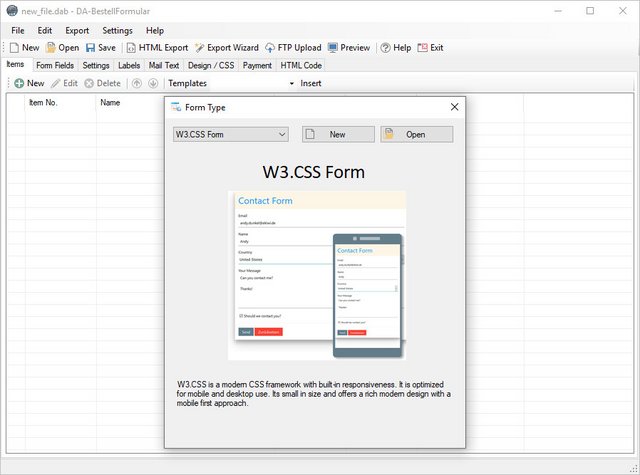 DA-Software OrderForm 4.9.0