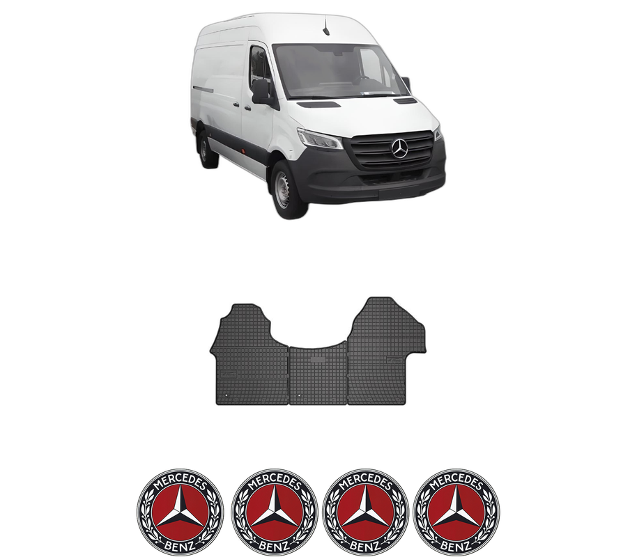 Set covorase presuri MERCEDES-BENZ SPRINTER 5-t Van (B907) din 2018-2021, auto, din cauciuc thermoplastic, 4 Stickere auto cu MERCEDES-BENZ