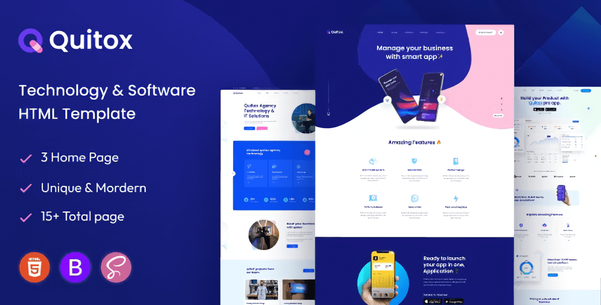 Quitox – Software & IT Solutions HTML Template ( Wasender)