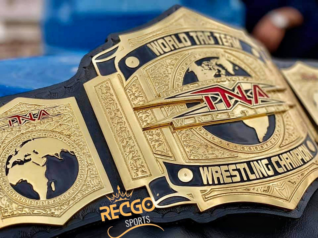 TNA World Tag Team Wrestling Championship Belt Adult Size 4mm Zinc