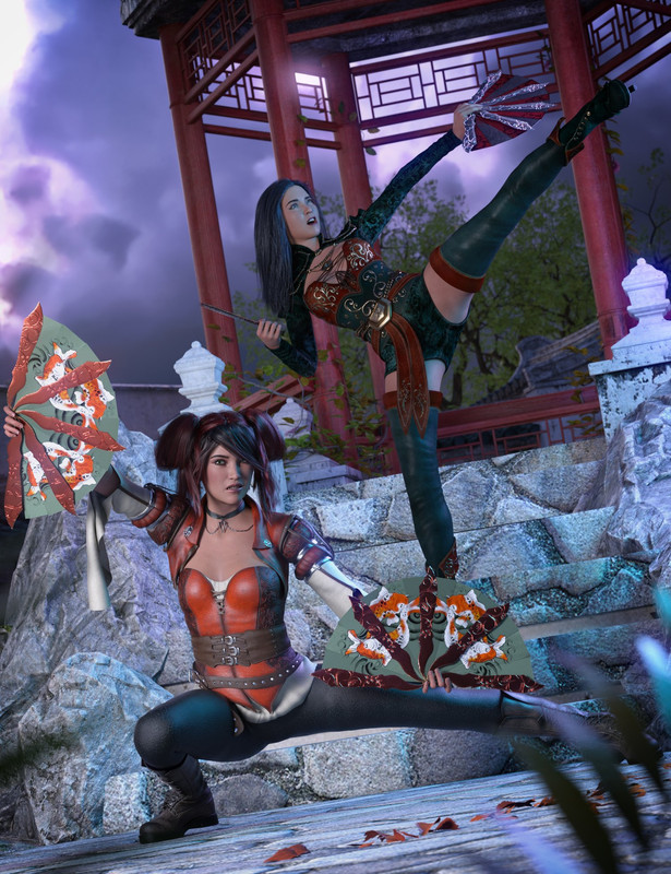 Kogarashi: War Fans and Poses for Genesis 8.1 Female Kogarashi: War Fans and Poses for Genesis 8.1 Female