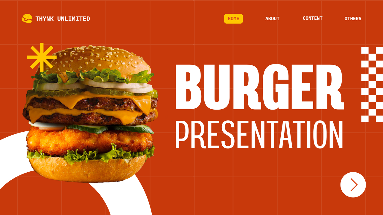 Red and White Modern Burger Presentation